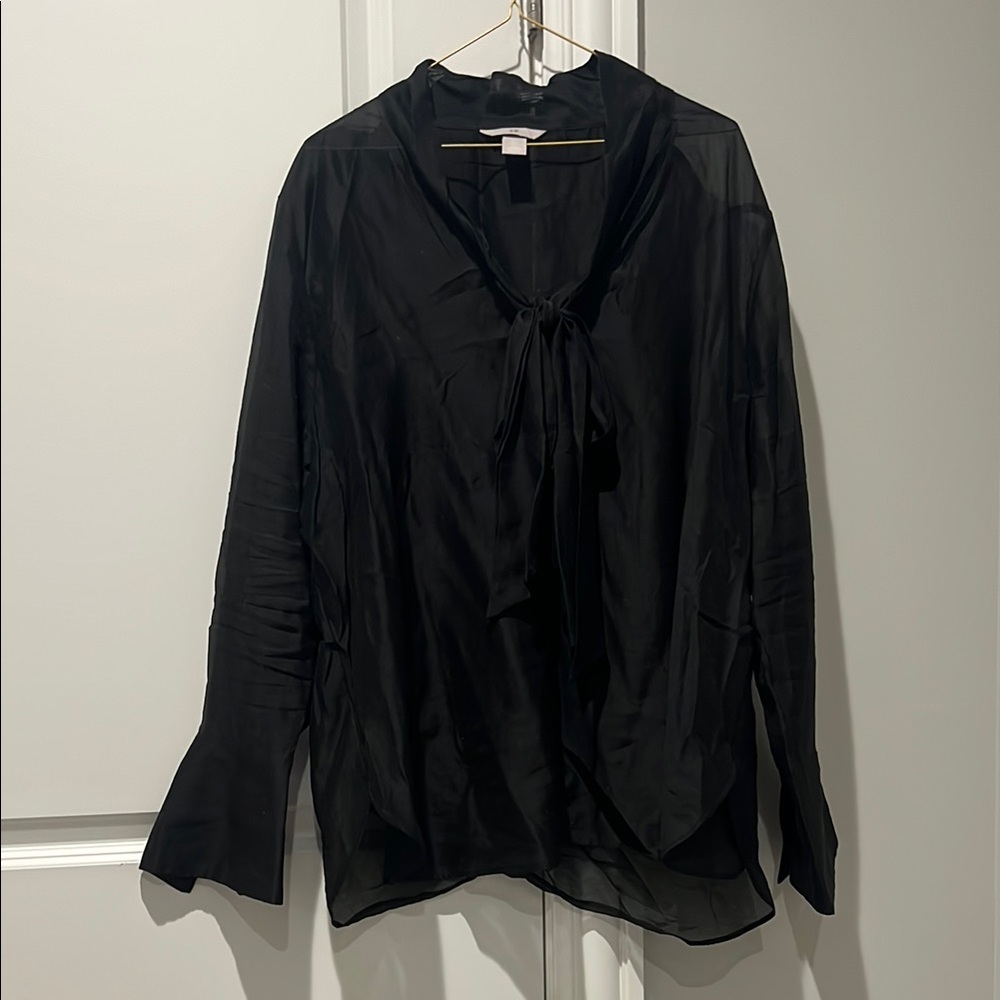 H&M Black Sheer Blouse